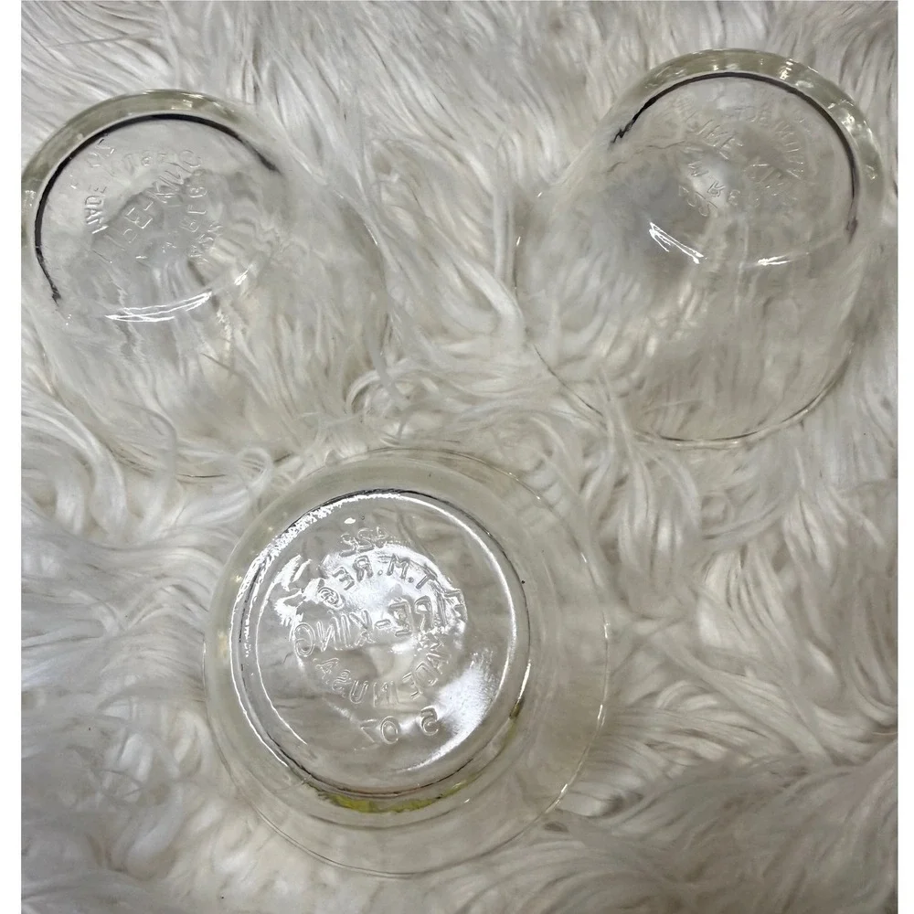 Vintage Fire-King Clear Glass Scalloped Custard Cups Ramekins 6oz Set of 3